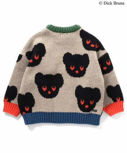 黑熊圖案針織套頭衫_可機洗