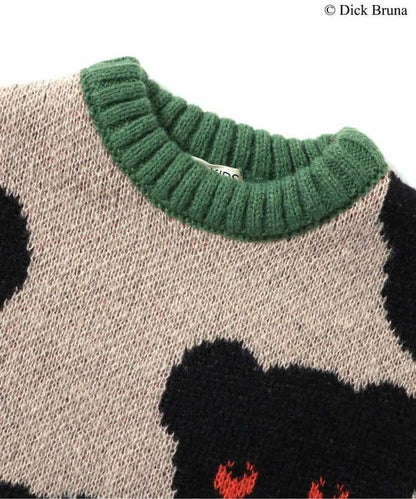 黑熊圖案針織套頭衫_可機洗