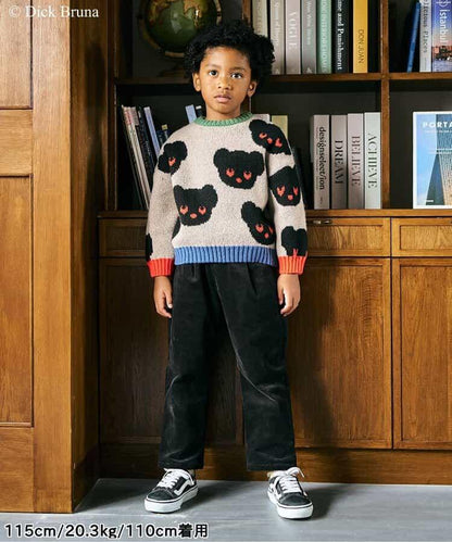 黑熊圖案針織套頭衫_可機洗