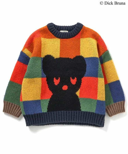 黑熊圖案針織套頭衫_可機洗