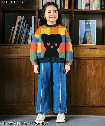 黑熊圖案針織套頭衫_可機洗