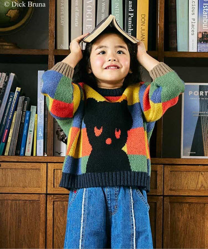 黑熊圖案針織套頭衫_可機洗