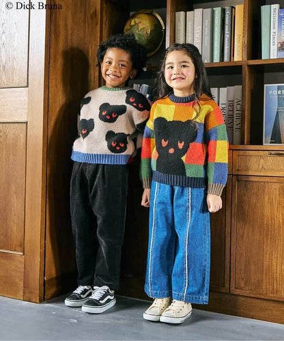 黑熊圖案針織套頭衫_可機洗