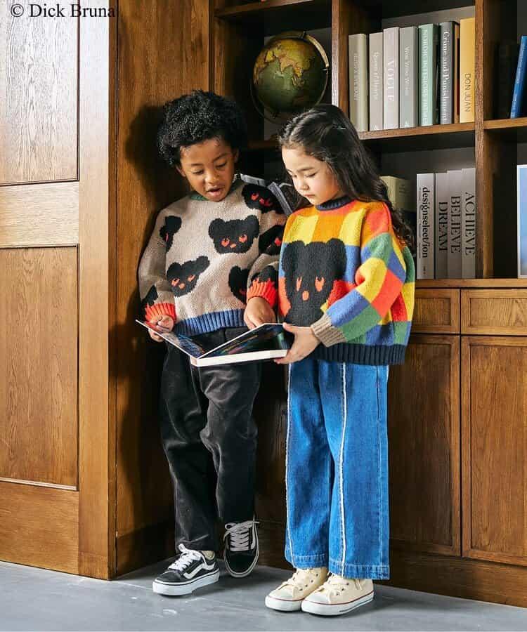 黑熊圖案針織套頭衫_可機洗