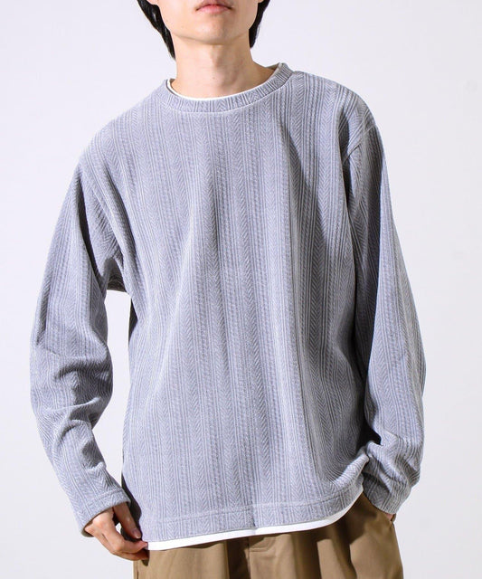 【高級光澤感】雪尼爾假兩件針織衫