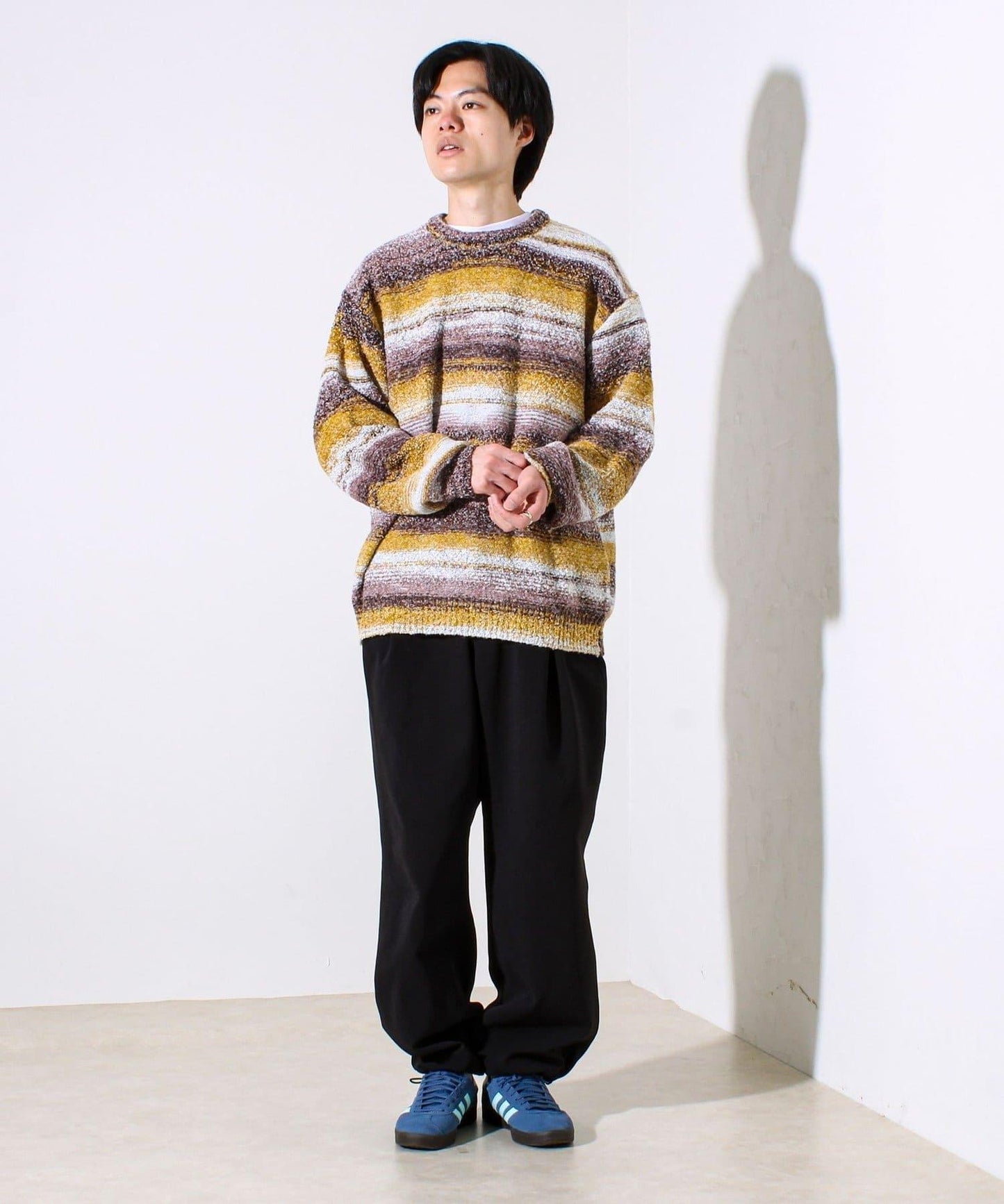 【蓬鬆立體感】漸變花呢套頭衫