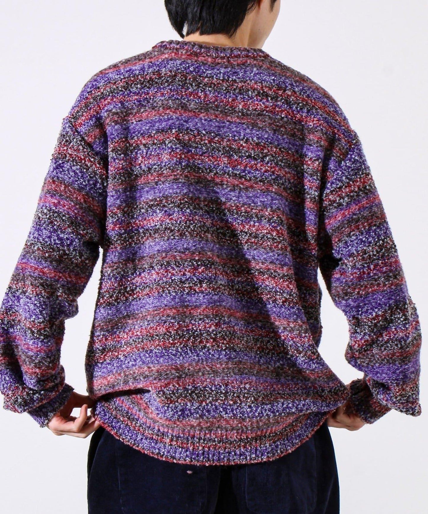 【蓬鬆立體感】漸變花呢套頭衫