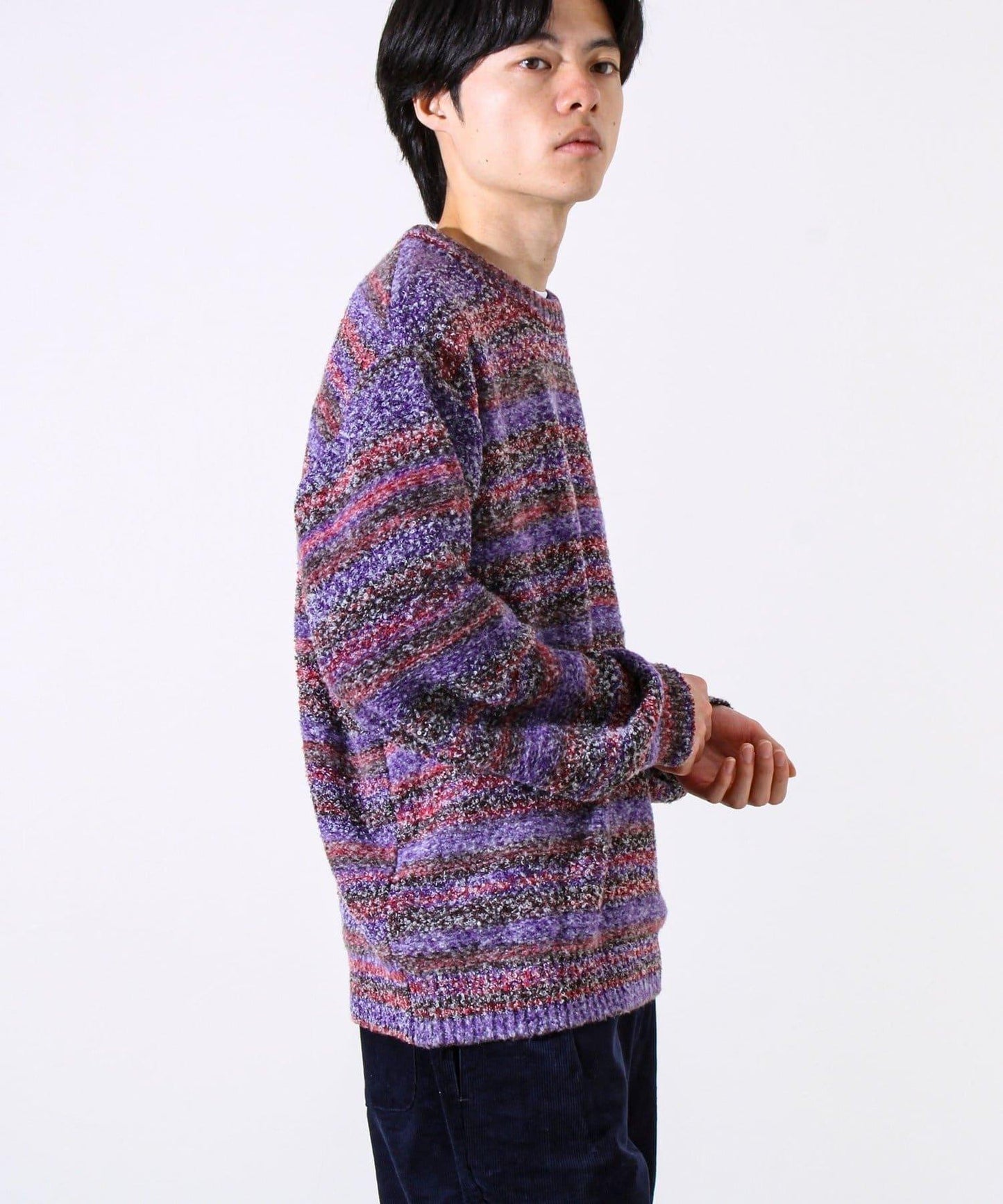 【蓬鬆立體感】漸變花呢套頭衫