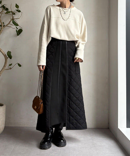 拼接絎縫半身裙