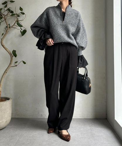 泡泡袖羅紋上衣