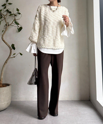 泡泡袖羅紋上衣