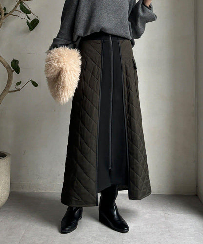 拼接絎縫半身裙