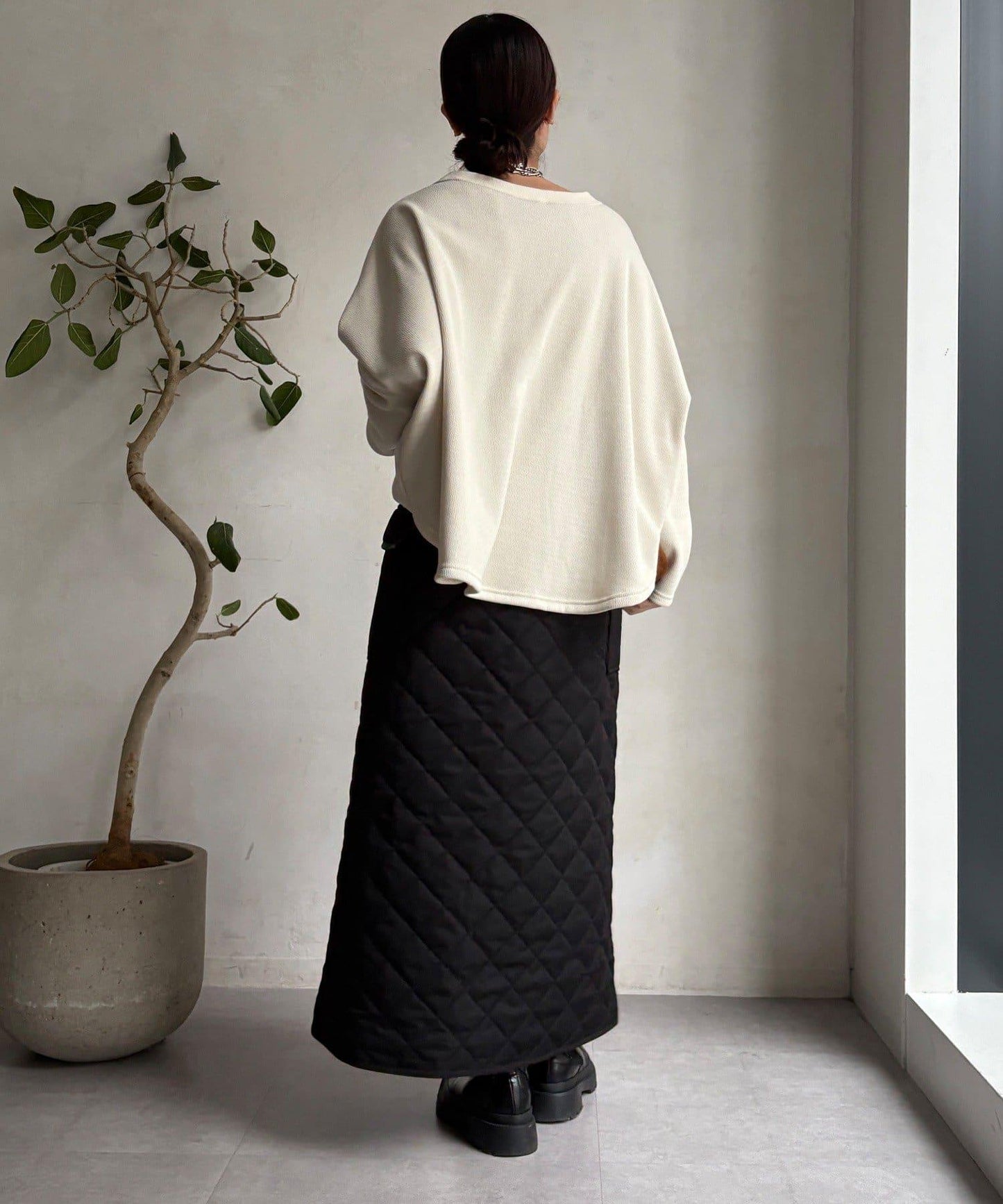 拼接絎縫半身裙