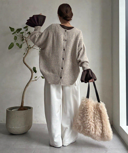 泡泡袖羅紋上衣