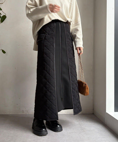 拼接絎縫半身裙