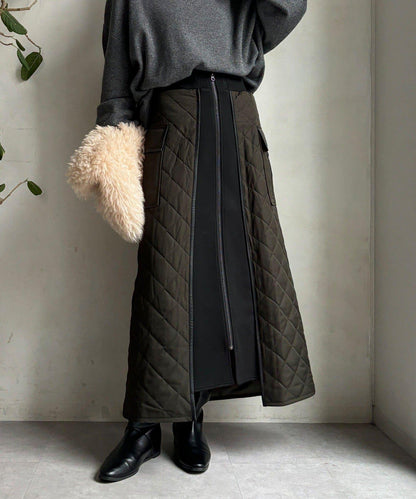 拼接絎縫半身裙