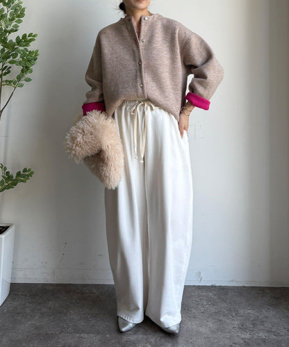 雙面針織短款大衣