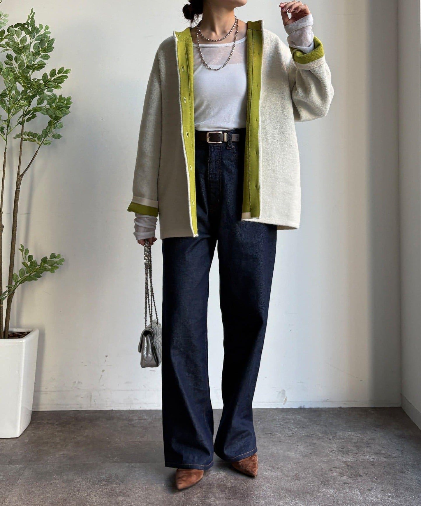 雙面針織短款大衣