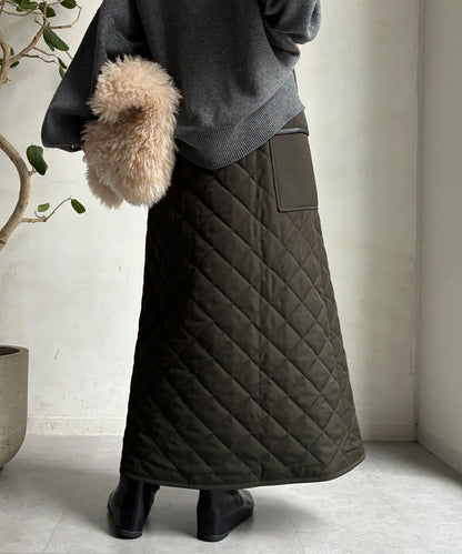 拼接絎縫半身裙