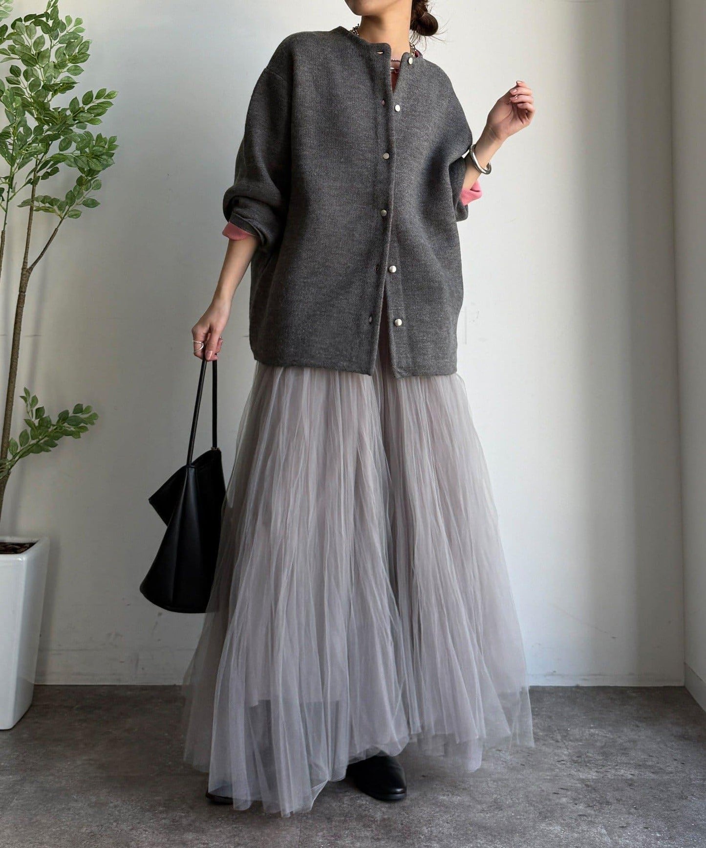 雙面針織短款大衣