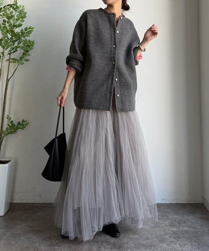 雙面針織短款大衣