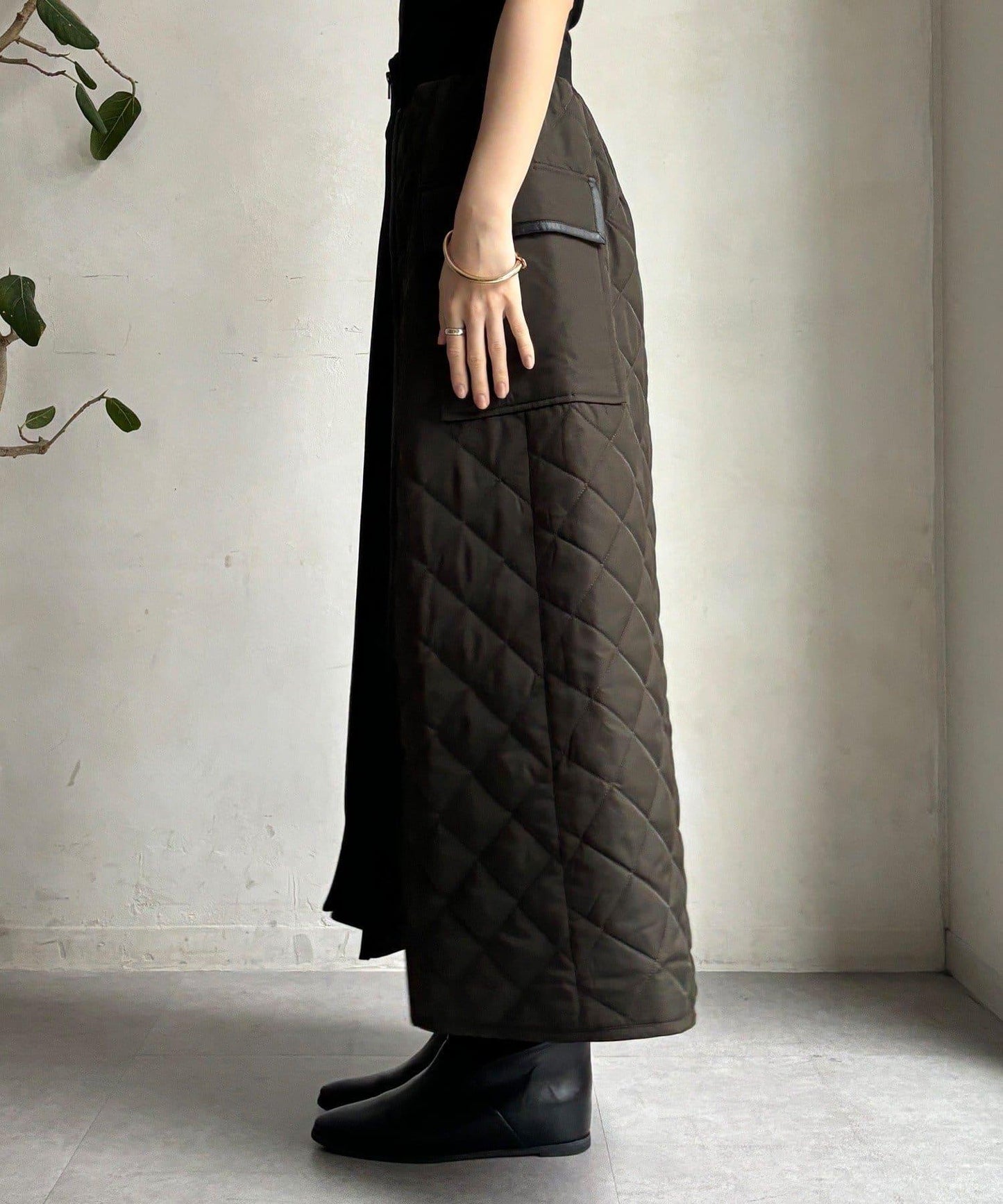 拼接絎縫半身裙