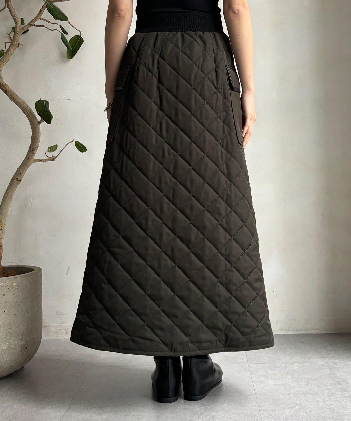 拼接絎縫半身裙