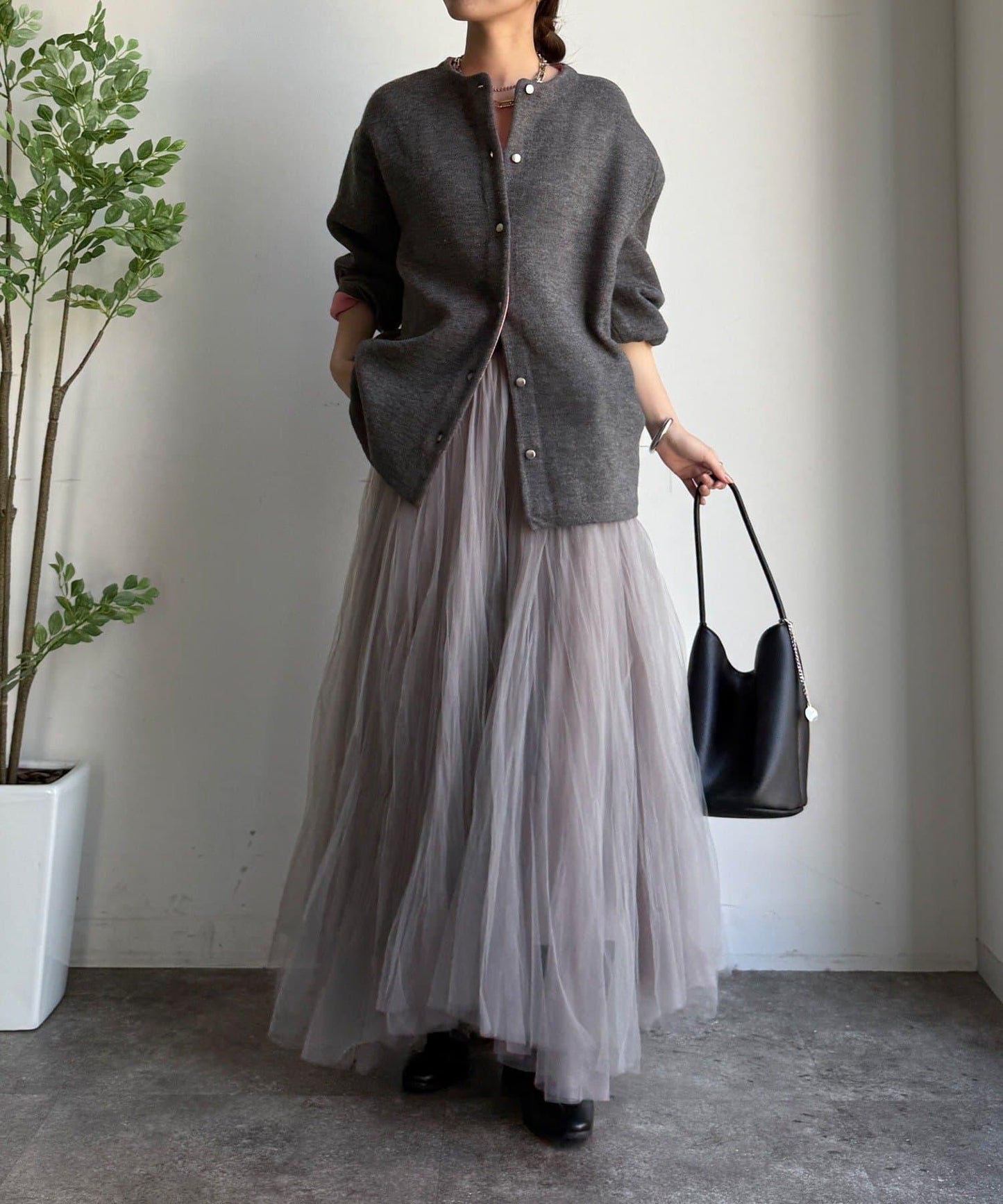 雙面針織短款大衣