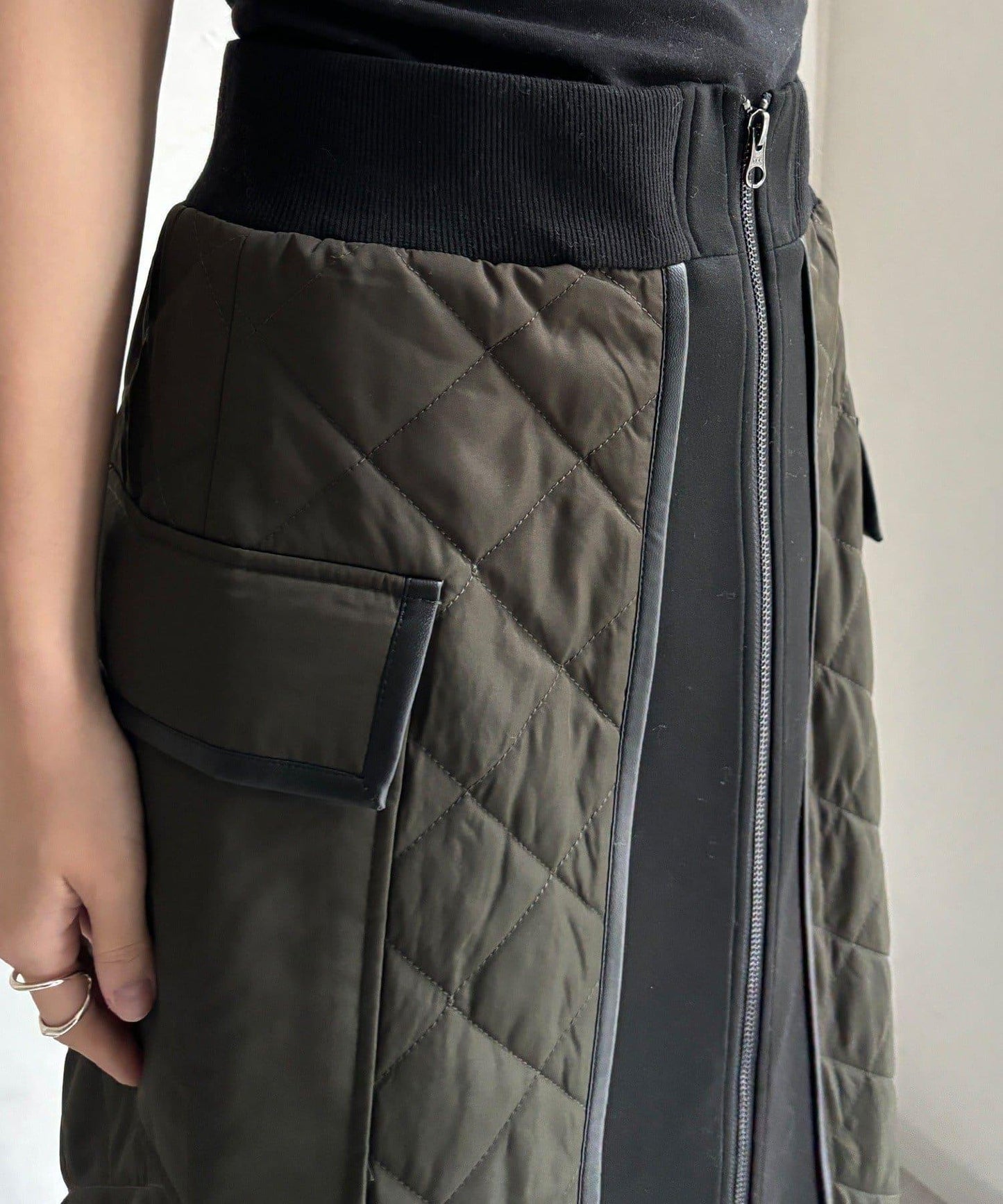 拼接絎縫半身裙