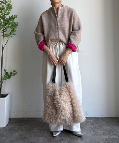 雙面針織短款大衣