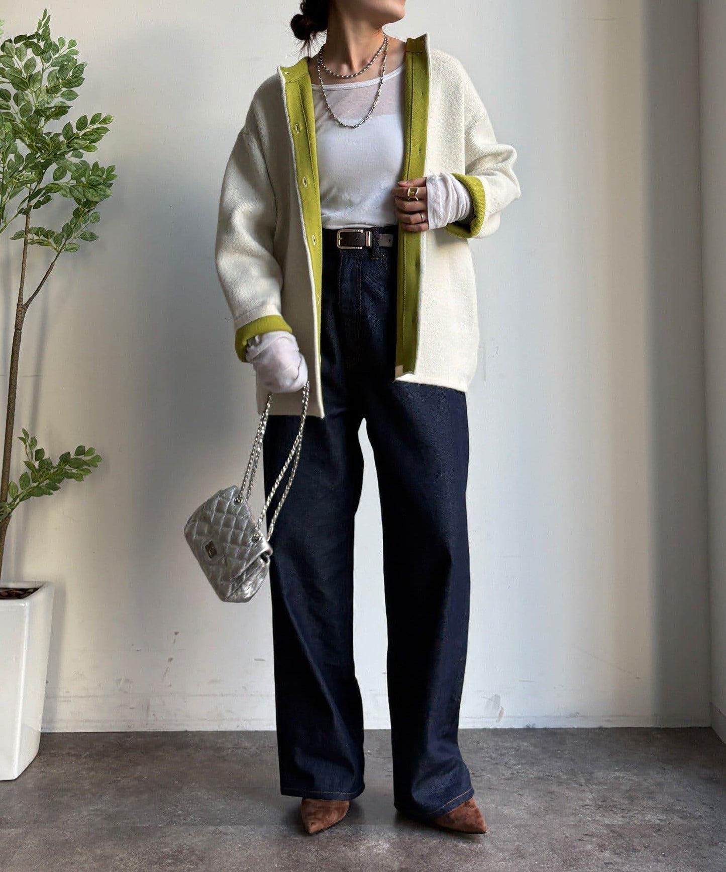 雙面針織短款大衣