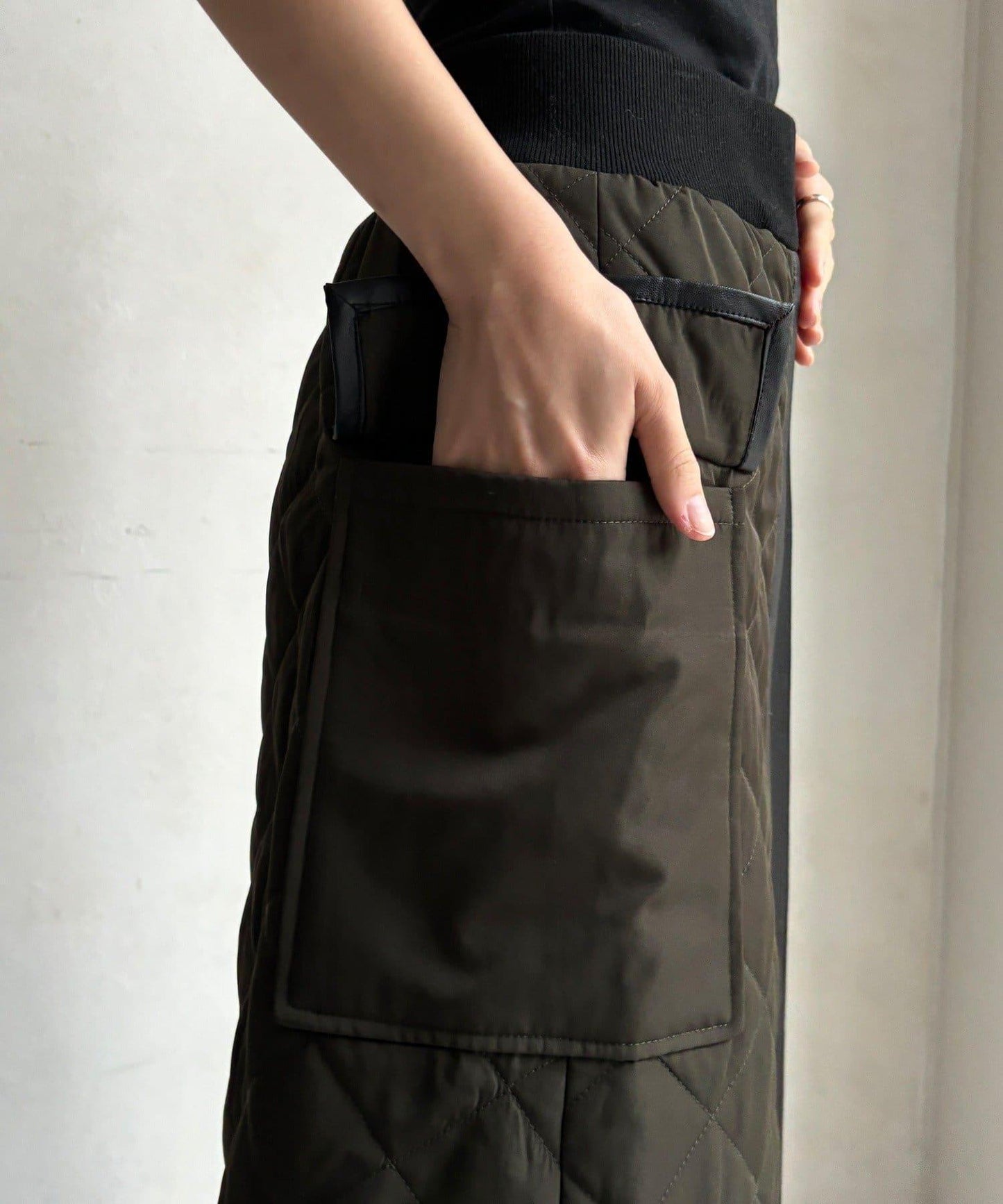 拼接絎縫半身裙