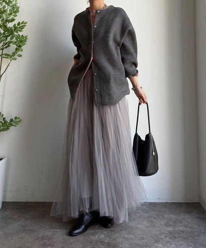 雙面針織短款大衣