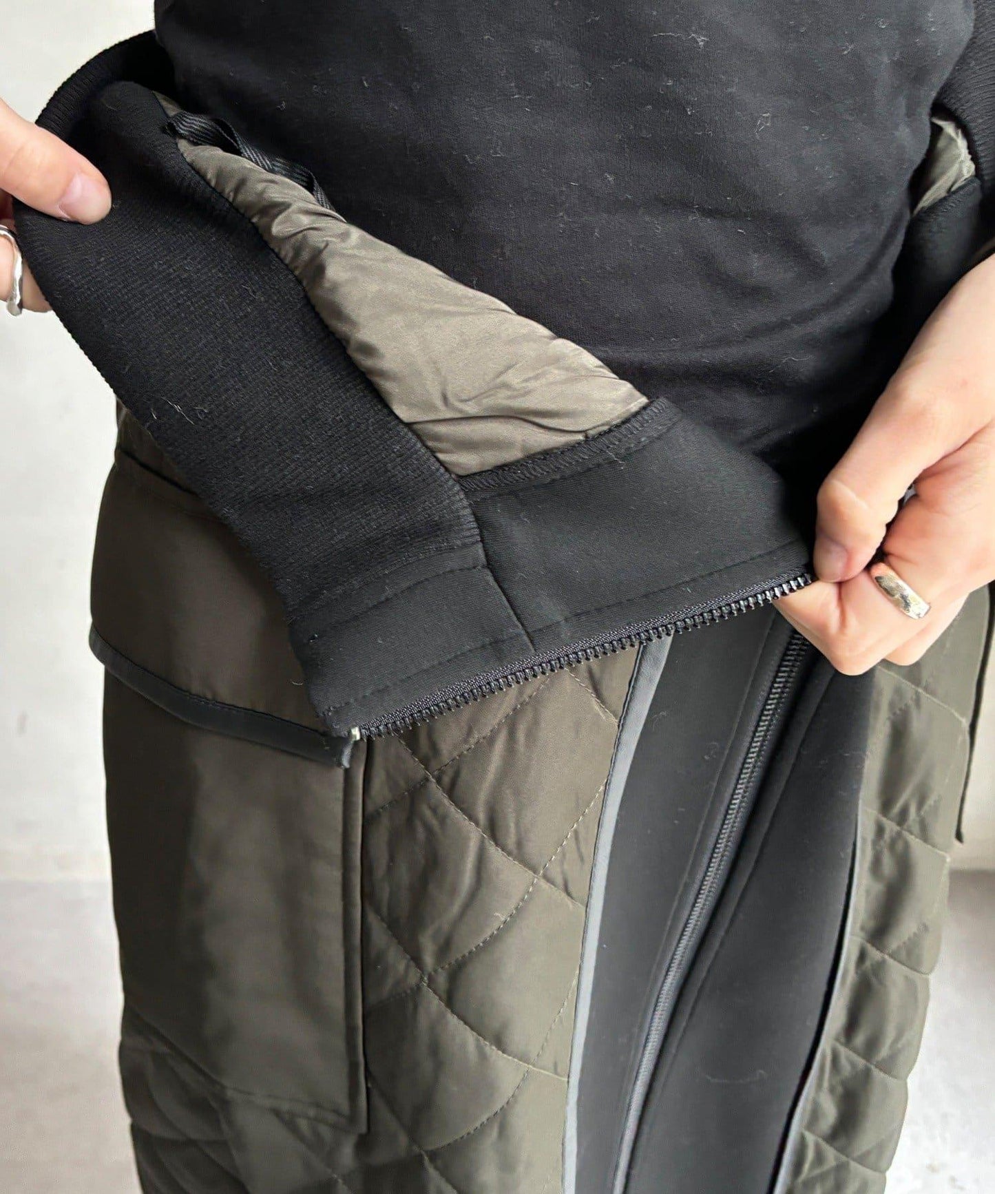 拼接絎縫半身裙