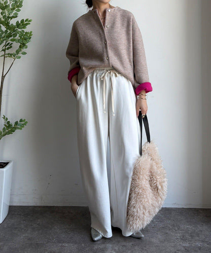 雙面針織短款大衣