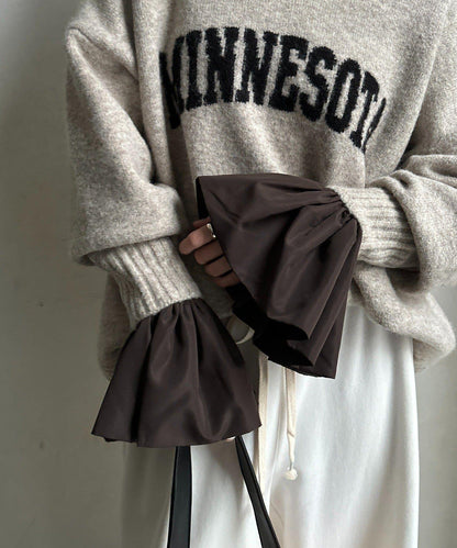 泡泡袖羅紋上衣