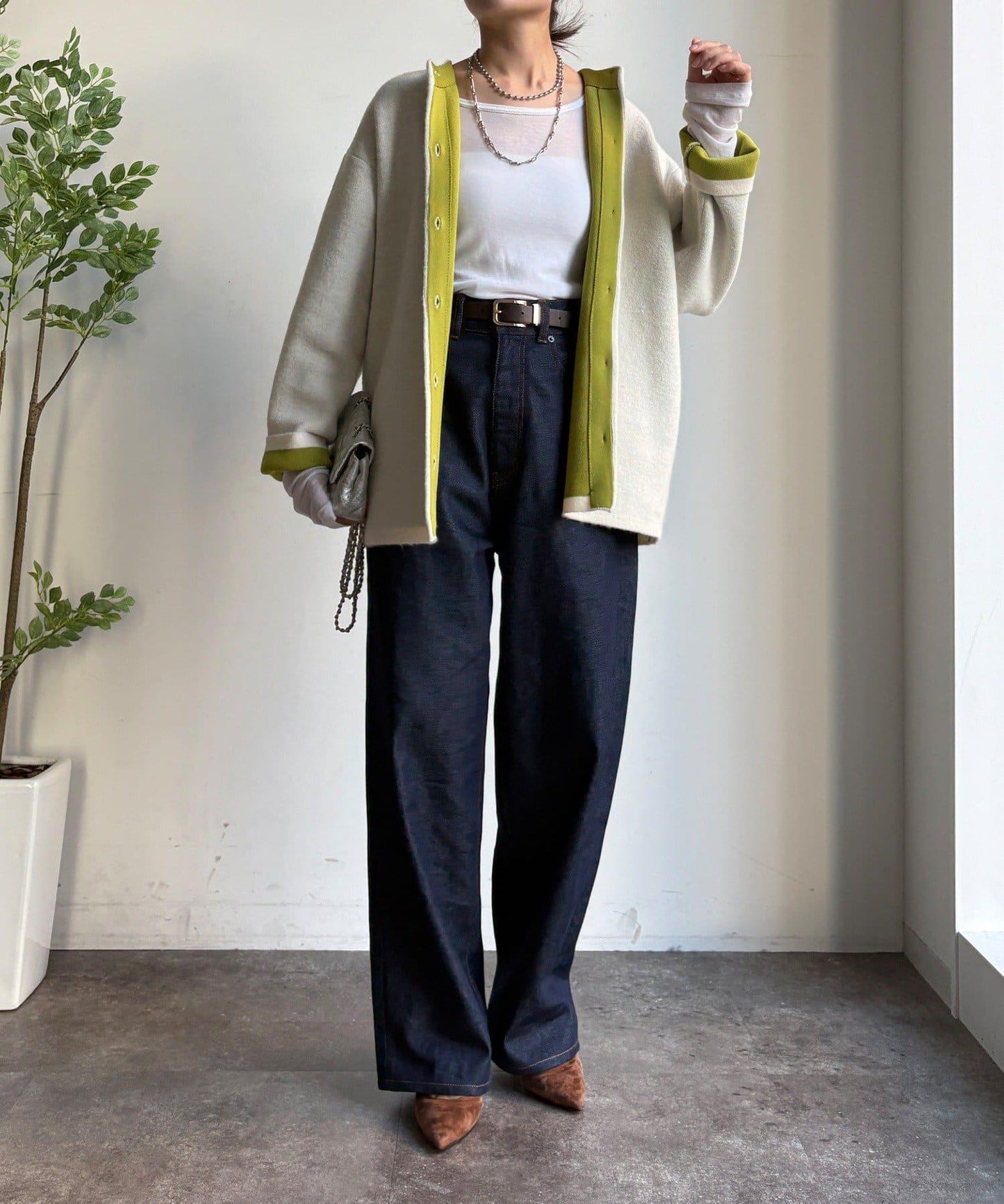 雙面針織短款大衣