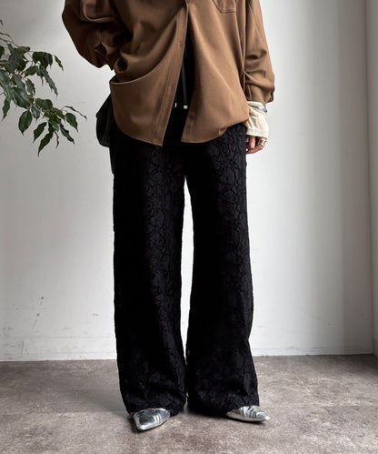 磨毛蕾絲休閒褲