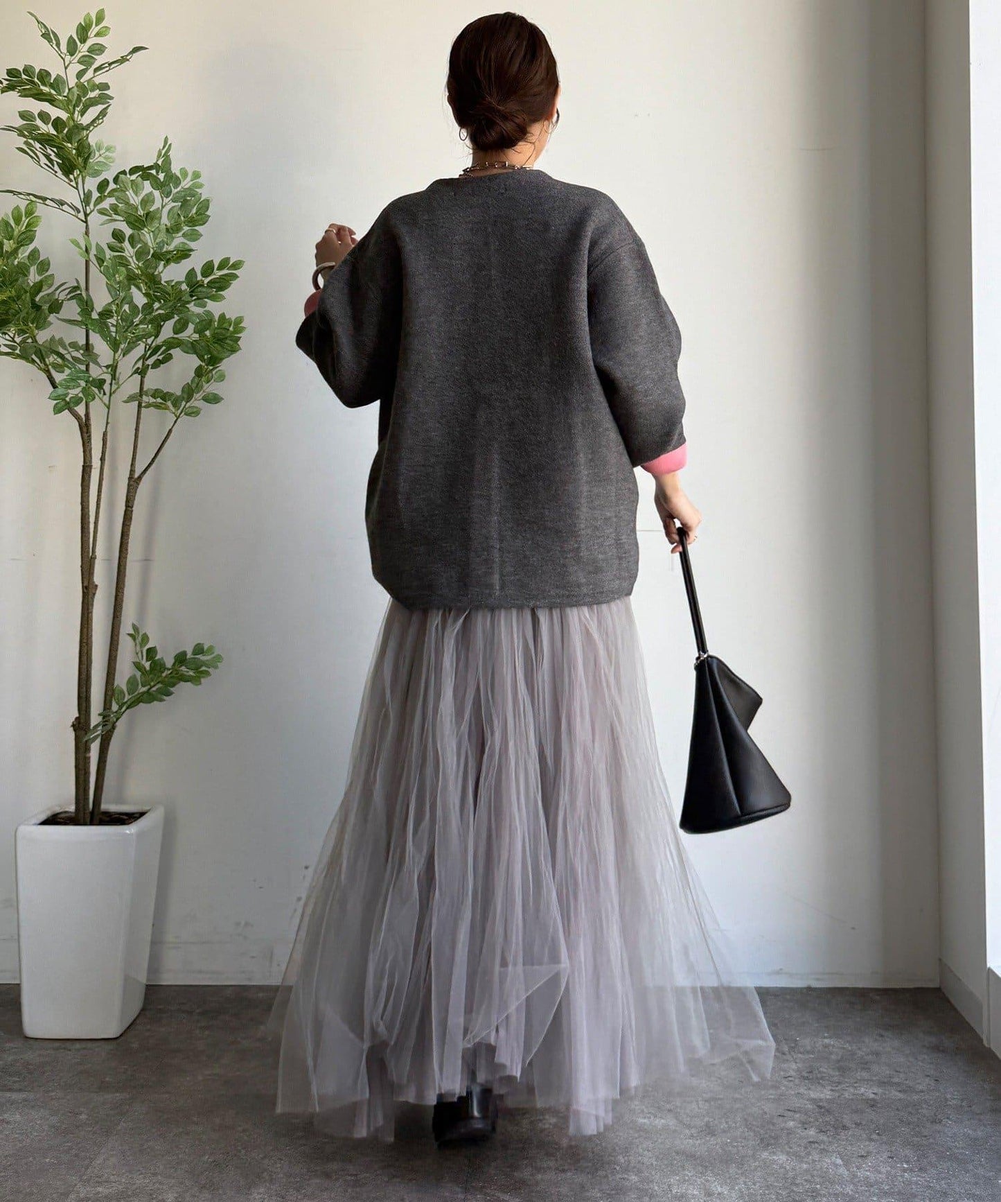 雙面針織短款大衣