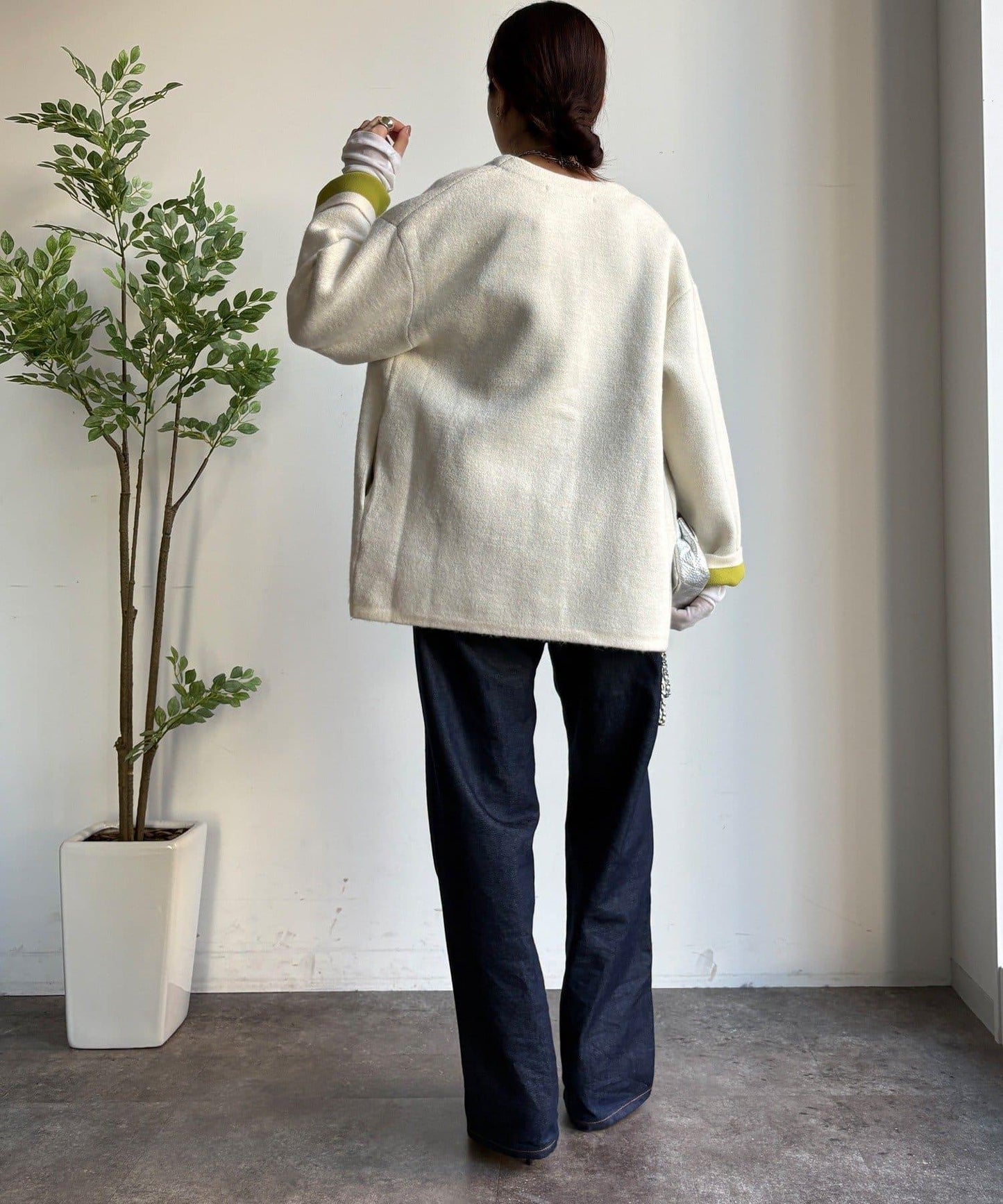 雙面針織短款大衣