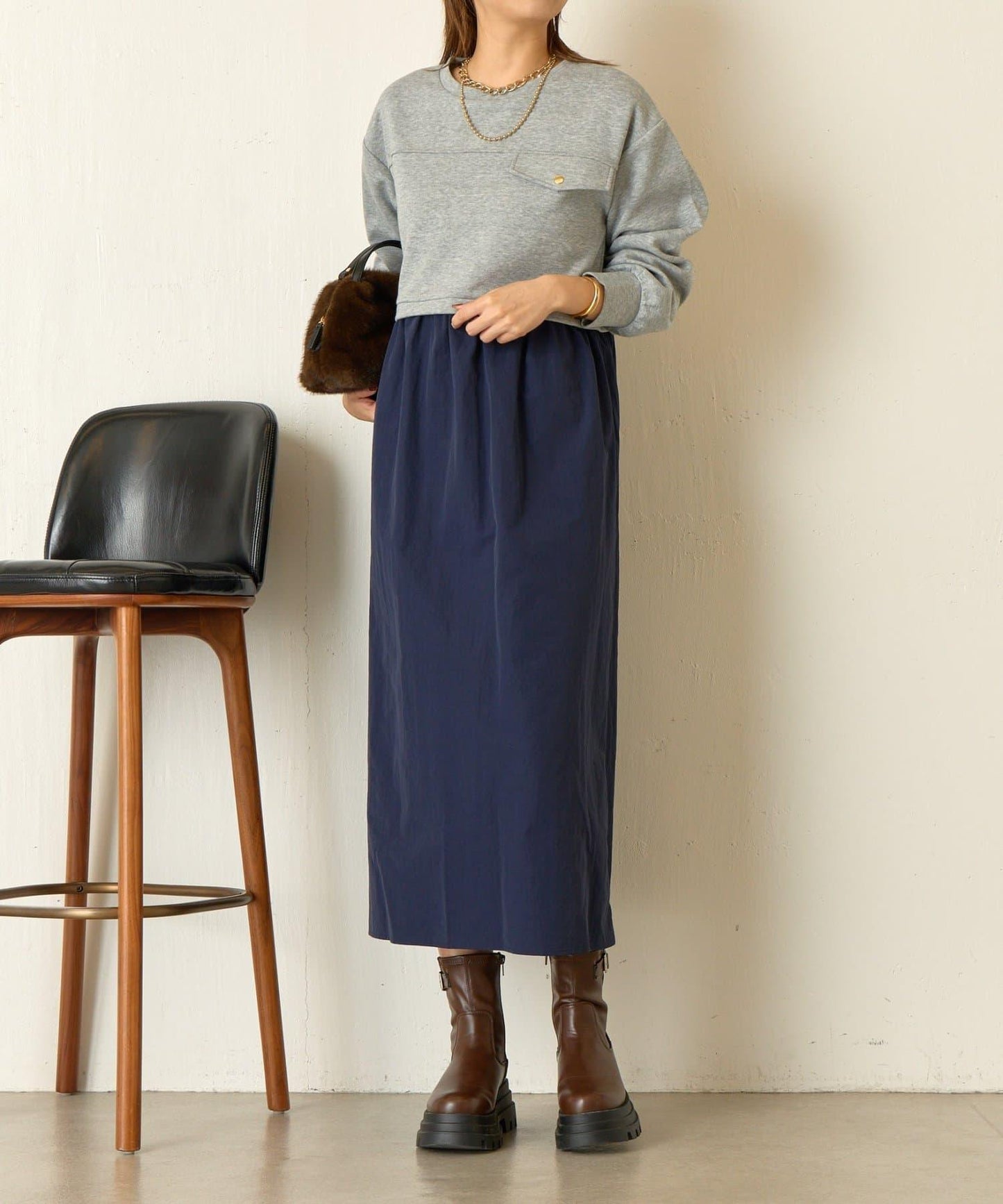 層疊風格尼龍連衣裙