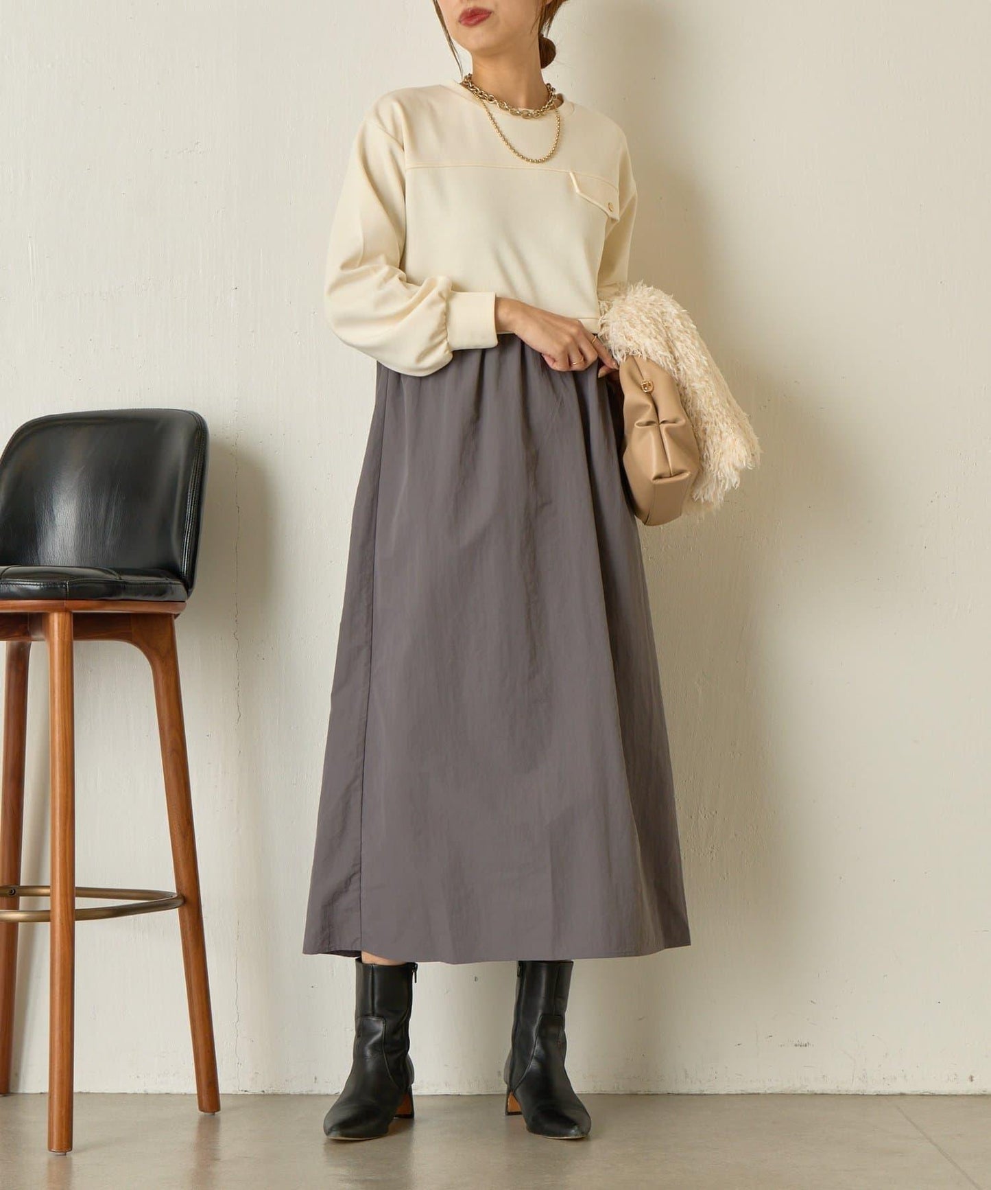 層疊風格尼龍連衣裙