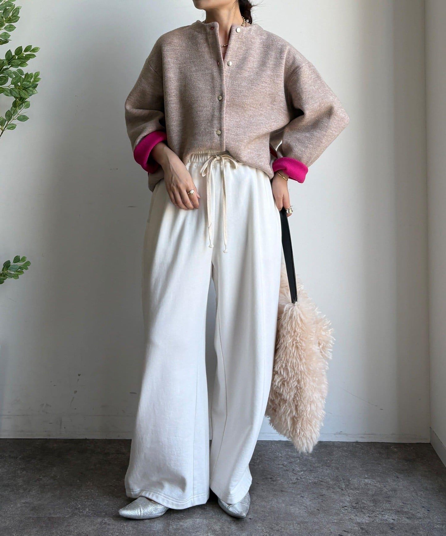 雙面針織短款大衣