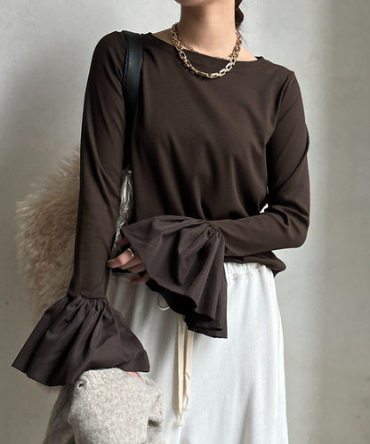 泡泡袖羅紋上衣