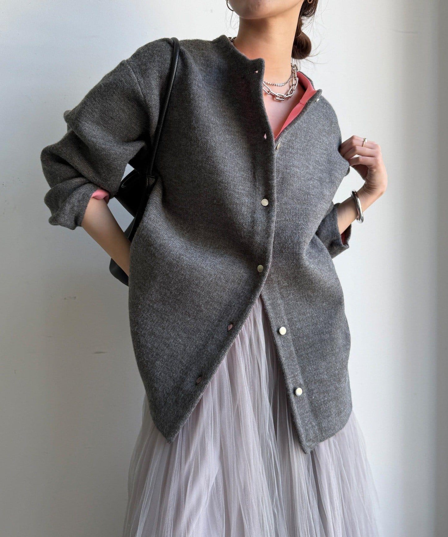 雙面針織短款大衣