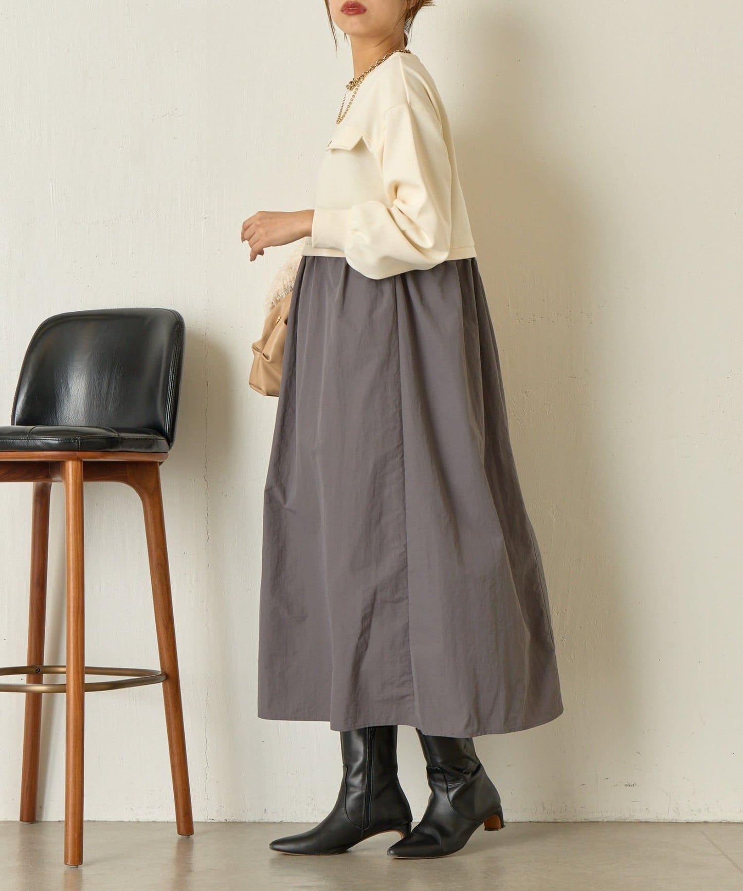 層疊風格尼龍連衣裙