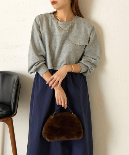 層疊風格尼龍連衣裙