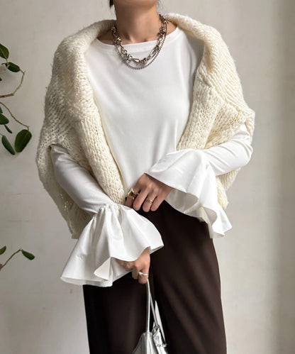 泡泡袖羅紋上衣