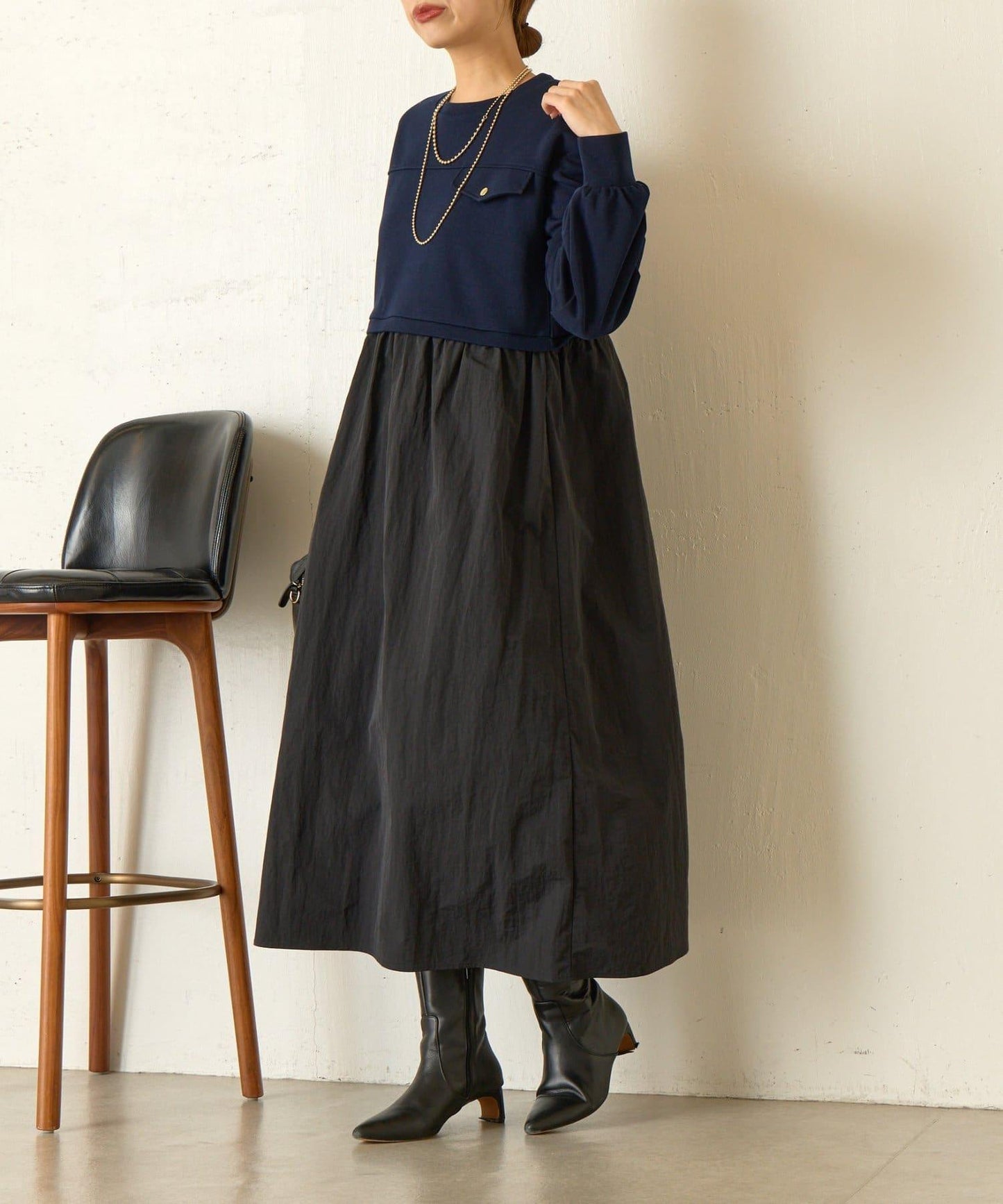 層疊風格尼龍連衣裙