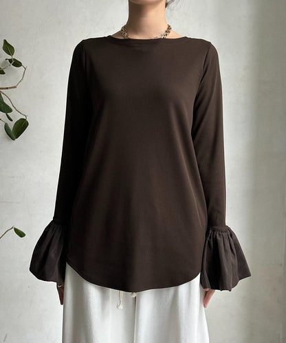 泡泡袖羅紋上衣